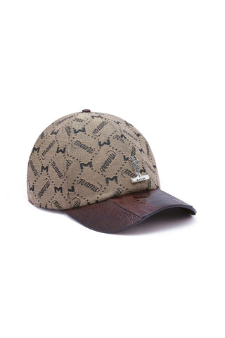 Mauri H65 Ostrich Skin & Fabric Hat-AmbrogioShoes