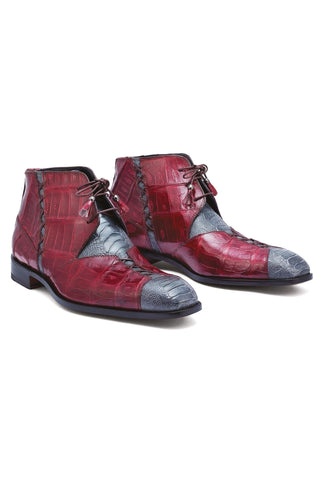 Mauri Harlem 4926 Crocodile Skin & Ostrich Leg Chukka Boots (MA5264)-AmbrogioShoes