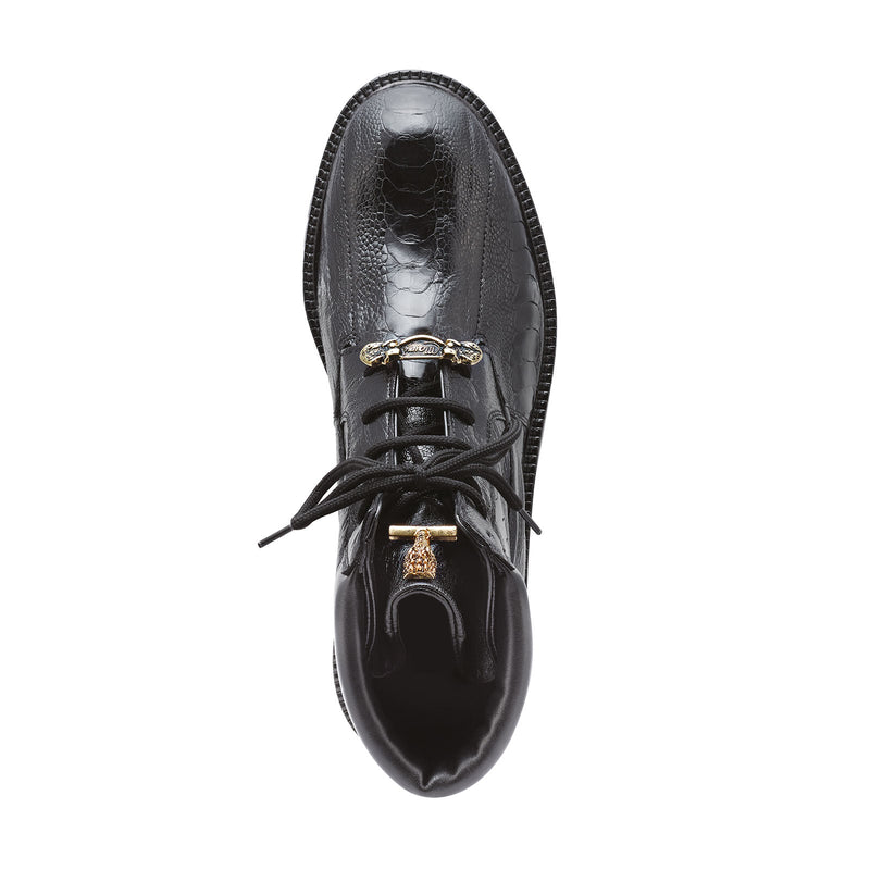 Mauri Hawk 4949 Men's Shoes Black Ostrich Leg Dress Boots (MA5273)-AmbrogioShoes