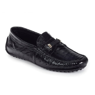 Mauri Hayez Men's Shoes Ostrich Leg Black Moccasins Art 3425 (MA4703) (Special Order)-AmbrogioShoes