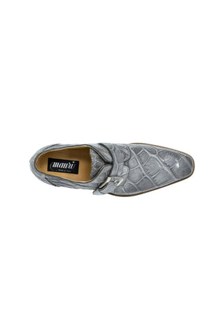 Mauri High-Speed Grey Burnished Alligator Monk-Straps Loafers 3054 (MA5101)-AmbrogioShoes