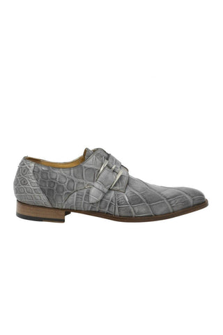 Mauri High-Speed Grey Burnished Alligator Monk-Straps Loafers 3054 (MA5101)-AmbrogioShoes