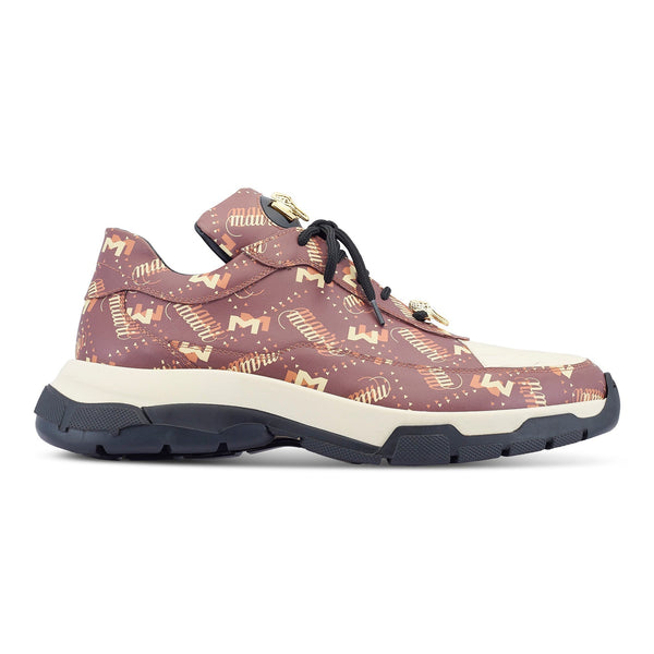 Mauri Imprint 8900/2 Men's Shoes Brown & Cream Exotic Crocodile / Calf-Skin Leather Casual Sneakers (MA5502)-AmbrogioShoes