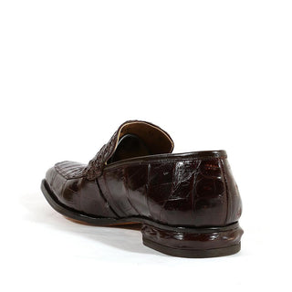 Mauri Italian Men's Shoes Sport Rust Romeo Hornback Caiman Crocodile Loafers 4615 (MA1110)(Special Order)-AmbrogioShoes