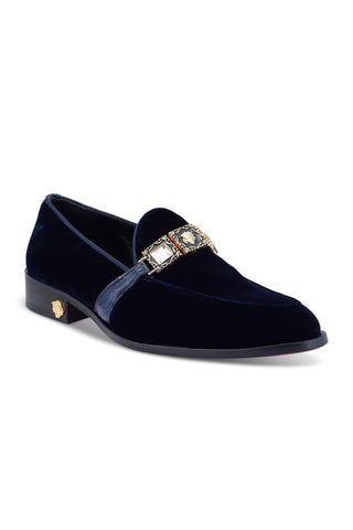 Mauri Lavish 4940/2 Alligator Skin & Velvet Slip-On Loafers (MA5471)-AmbrogioShoes