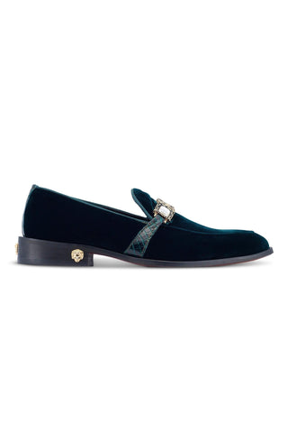 Mauri Lavish 4940/2 Alligator Skin & Velvet Slip-On Loafers (MA5471)