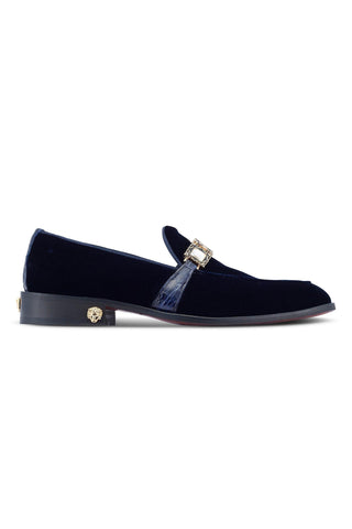 Mauri Lavish 4940/2 Exotic Alligator Skin & Velvet Slip-On Loafers (MA5471)-AmbrogioShoes