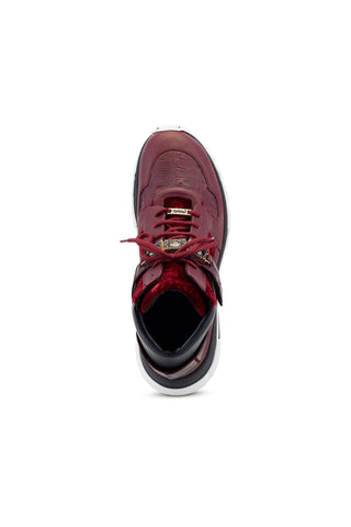 Mauri Luxury 8491 Exotic Crocodile / Velvet / Calf-Skin Leather Casual High-Top Sneakers (MA5500)-AmbrogioShoes
