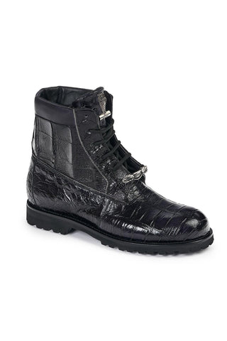 Mauri Men's Abete Black Body Alligator & Baby Croc Boots 4884(MA4812)-AmbrogioShoes