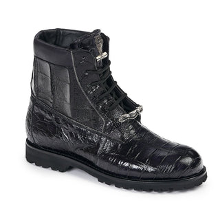 Mauri Men's Abete Black Body Alligator & Baby Croc Boots 4884(MA4812) (Special Order)-AmbrogioShoes