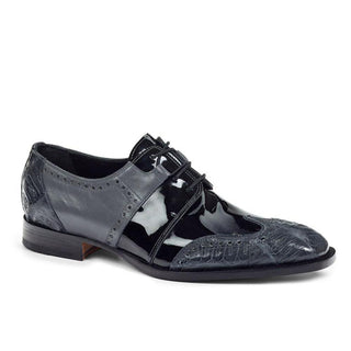 Mauri Men's Baby Croc / Patent & Nappa Tri Tone Grey Oxfords 53130/2 (MA4418) (Special Order)-AmbrogioShoes