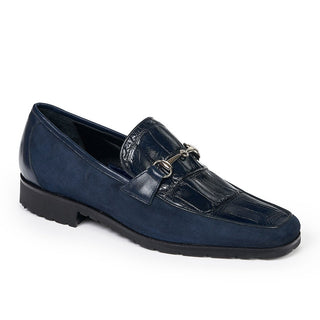 Mauri Men's Betulla Wonder Blue Body Alligator & Calf-skin Leather/Suede Loafers 4882(MA4811) (Special Order)-AmbrogioShoes
