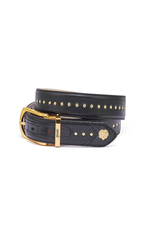 Mauri Men's Black Alligator / Leather Belt (MAB1010)