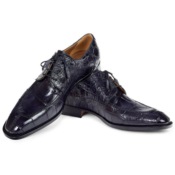 Mauri Men's Black Exotic Alligator Wing-tip Oxfords (MA4404)(Special Order)-AmbrogioShoes