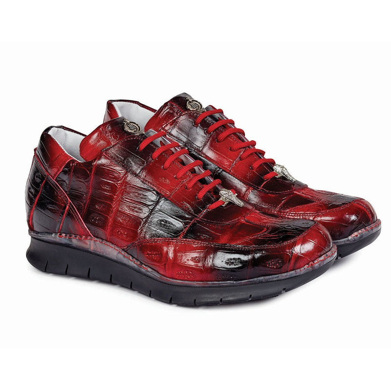 Mauri Men's Black & Red Baby Croc Sneakers (MA4611)(Special Order)-AmbrogioShoes