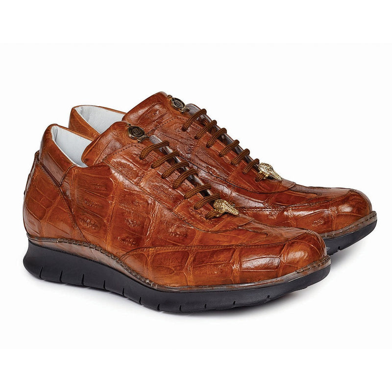 Mauri Men's Cognac Baby Croc Sneakers (MA4610)(Special Order)-AmbrogioShoes