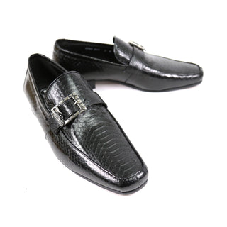 Mauri Men's Designer Shoes Black Exotic Snake-Skin Loafers 4925 (MAO1017) (Special Order)-AmbrogioShoes