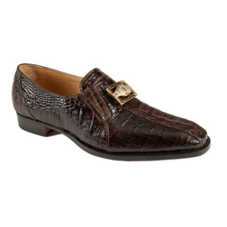 Mauri Men's Designer Shoes Brown Exotic Hornback Crocodile Loafers 4739-1 (MAO1021) (Special Order)-AmbrogioShoes