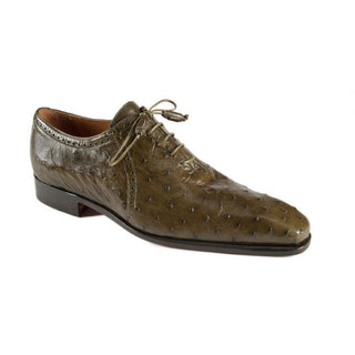 Mauri Men's Designer Shoes Forest Green Ostrich Oxfords 4879 (MAO1026) (Special Order)-AmbrogioShoes
