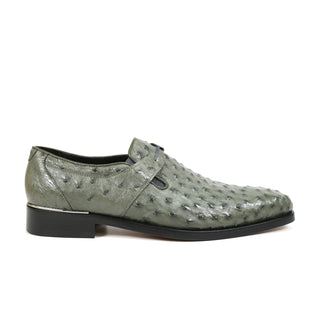 Mauri Men's Designer Shoes Serpentine Green Ostrich Oxfords 4883 (MAO1027) (Special Order)-AmbrogioShoes