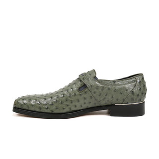 Mauri Men's Designer Shoes Serpentine Green Ostrich Oxfords 4883 (MAO1027) (Special Order)-AmbrogioShoes