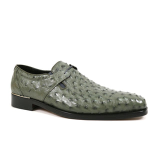 Mauri Men's Designer Shoes Serpentine Green Ostrich Oxfords 4883 (MAO1027) (Special Order)-AmbrogioShoes