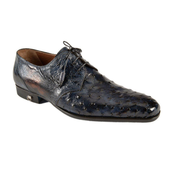 Mauri Men's Shoes Wonder Blue Exotic Ostrich Wingtip Oxfords 1188-1 (MAO1018)-AmbrogioShoes