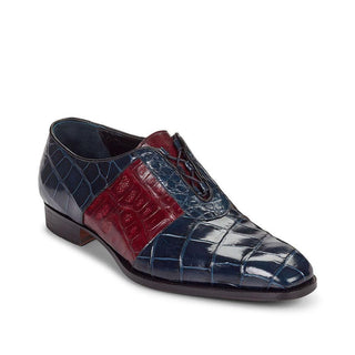 Mauri Men's Giardini Wonder Blue Ruby Red Oxfords 53169 (MA4321) (Special Order)-AmbrogioShoes