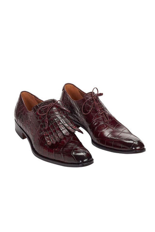 Mauri Men's Hand-Painted Bligny Burgundy Oxfords 1078 (MA4303)-AmbrogioShoes