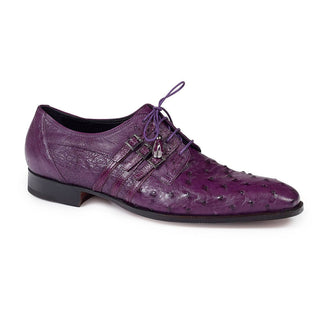 Mauri Men's Purple Ostrich & Ostrich Leg Oxfords(MA4604) (Special Order)-AmbrogioShoes
