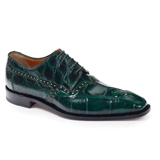 Mauri Men's Shoes Alligator Hunter Green Oxfords Art 4860 (MA4652) (Special Order)-AmbrogioShoes