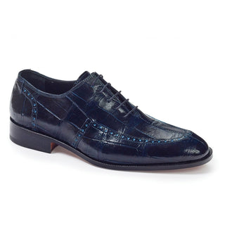 Mauri Men's Shoes Alligator Wonder Blue Oxfords Art 4869 (MA4653) (Special Order)-AmbrogioShoes