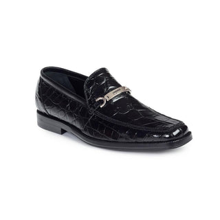 Mauri Men's Shoes Black Exotic Body Alligator Loafers 4692-2 (MA4508) (Special Order)-AmbrogioShoes