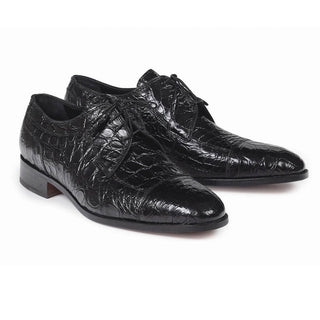 Mauri Men's Shoes Brunelleschi Black Crocodile Oxfords (MA4628) (Special Order)-AmbrogioShoes
