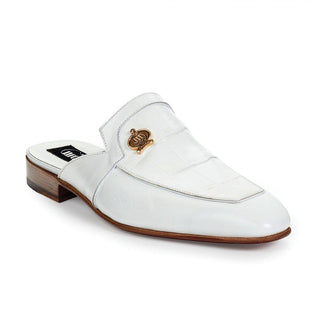 Mauri Men's Shoes Calf / Alligator Land White Sandals Art 4856 (MA4663) (Special Order)-AmbrogioShoes
