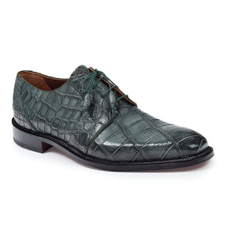 Mauri Men's Shoes Olive Burnished Alligator Oxfords Art 1003 (MA4642) (Special Order)-AmbrogioShoes