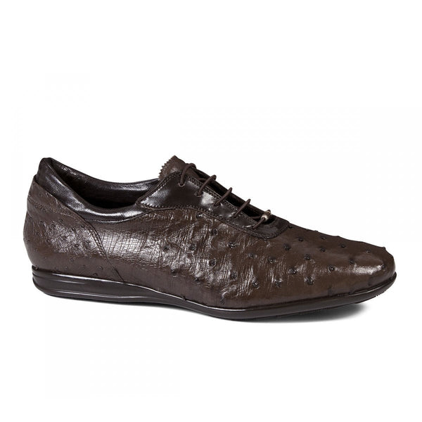 Mauri Mens Shoes Ostrich & Nappa Nicotina Sneakers Art 9295 (MA4668)(Special Order)-AmbrogioShoes