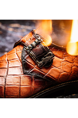 Mauri Nitti 3281 Alligator Single Monk Strap-AmbrogioShoes