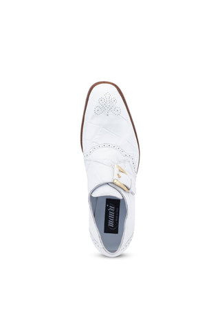 Mauri Nitti 3281 White Alligator Monk Strap (MA5514)-AmbrogioShoes