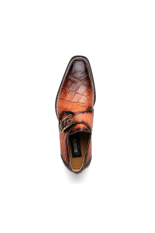 Mauri Nitti 3281/2 Peach with T.Moro Finish Exotic Alligator Monk Strap (MA5601)-AmbrogioShoes