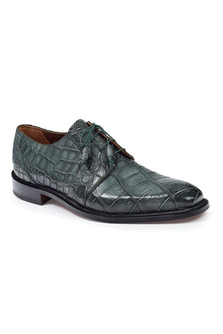 Mauri Olive Burnished Alligator Oxfords Art 1003 (MA4642)
