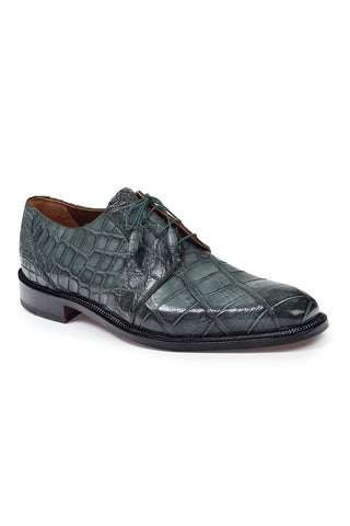 Mauri Olive Burnished Alligator Oxfords Art 1003 (MA4642)-AmbrogioShoes