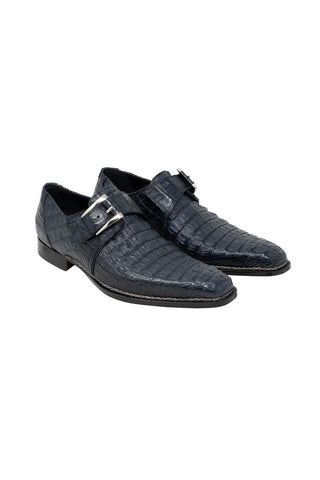 Mauri Opulent Blue Hornback Alligator Monkstraps Loafers 1172 (MA5100)-AmbrogioShoes