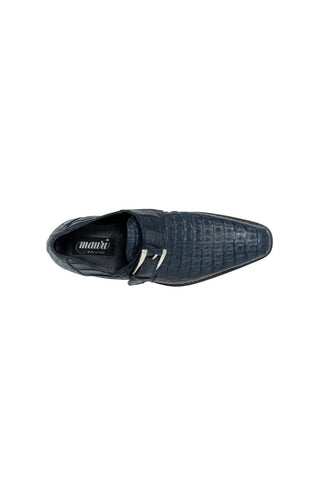Mauri Opulent Blue Hornback Alligator Monkstraps Loafers 1172 (MA5100)-AmbrogioShoes
