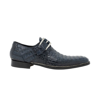 Mauri Opulent Men's Designer Shoes Blue Hornback Alligator Monkstraps Loafers 1172 (MA5100) (Special Order)-AmbrogioShoes