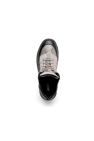 Mauri Polaris 4900 Black & Light Gray Crocodile / Suede / Nappa Leather Boots (MA5581)