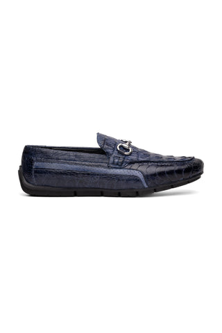 Mauri Polo 3501 Exotic Hornback / Ostrich Leg / Calf-Skin Leather Moccasin Horsebit Driver (MA5604)-AmbrogioShoes