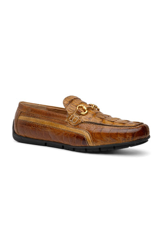 Mauri Polo 3501 Hornback / Ostrich Leg / Leather Moccasin Horsebit Driver (MA5604)-AmbrogioShoes