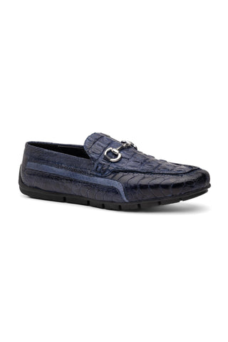 Mauri Polo 3501 Hornback / Ostrich Leg / Leather Moccasin Horsebit Driver (MA5604)-AmbrogioShoes
