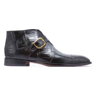 Mauri Professor 4960 Men's Shoes Black Exotic Crocodile / Ostrich Leg Chukka Boots (MA5263) (Special Order)-AmbrogioShoes
